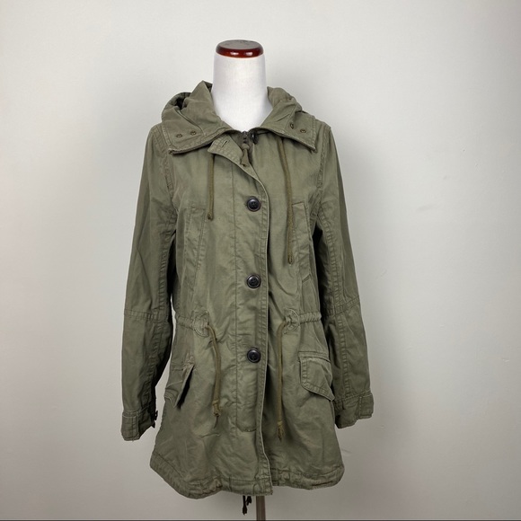 Gap Army Green Oversized Hooded Parka size Small - Picture 5 of 11